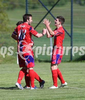 Fussball. Unterliga Ost. Ludmannsdorf gegen SG SAK Amateure 1b. Torjubel  (SAK). Ludmannsdorf, 4.5.2014
Foto: Kuess
---
pressefotos, pressefotografie, kuess, qs, qspictures, sport, bild, bilder, bilddatenbank