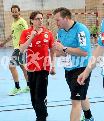 Handball Bundesliga. HC Kaernten gegen Fivers WAT Margareten. Michael Pontasch-Mueller, (HCK)  Schiedsrichter. Viktring, am 4.5.2014.
Foto: Kuess
---
pressefotos, pressefotografie, kuess, qs, qspictures, sport, bild, bilder, bilddatenbank