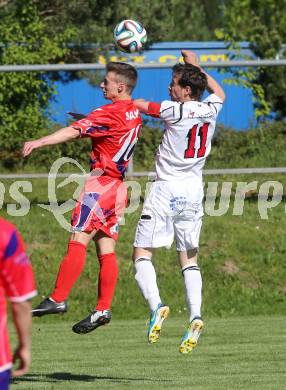 Fussball. Unterliga Ost. Ludmannsdorf gegen SG SAK Amateure 1b. Michael Sablatnik (Ludmannsdorf), Benjamin Mario Woschitz (SAK). Ludmannsdorf, 4.5.2014
Foto: Kuess
---
pressefotos, pressefotografie, kuess, qs, qspictures, sport, bild, bilder, bilddatenbank