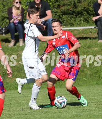 Fussball. Unterliga Ost. Ludmannsdorf gegen SG SAK Amateure 1b. Markus Partl (Ludmannsdorf), Zdravko Koletnik (SAK). Ludmannsdorf, 4.5.2014
Foto: Kuess
---
pressefotos, pressefotografie, kuess, qs, qspictures, sport, bild, bilder, bilddatenbank