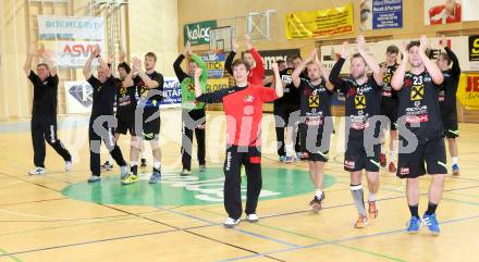 Handball HLA. SC Kelag Ferlach gegen HSG Raiffeisen Baernbach/Koeflach. 
Jubel Baernbach. Ferlach, am 9.5.2014.
Foto: Kuess 
---
pressefotos, pressefotografie, kuess, qs, qspictures, sport, bild, bilder, bilddatenbank