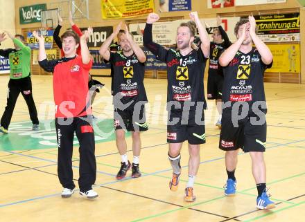 Handball HLA. SC Kelag Ferlach gegen HSG Raiffeisen Baernbach/Koeflach. 
Jubel Baernbach. Ferlach, am 9.5.2014.
Foto: Kuess 
---
pressefotos, pressefotografie, kuess, qs, qspictures, sport, bild, bilder, bilddatenbank