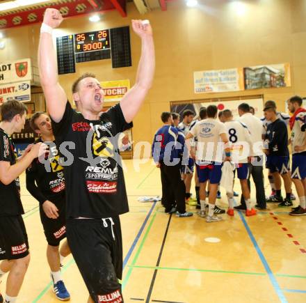 Handball HLA. SC Kelag Ferlach gegen HSG Raiffeisen Baernbach/Koeflach. 
Jubel Otmar Pusterhofer (Baernbach/Koeflach). Ferlach, am 9.5.2014.
Foto: Kuess 
---
pressefotos, pressefotografie, kuess, qs, qspictures, sport, bild, bilder, bilddatenbank