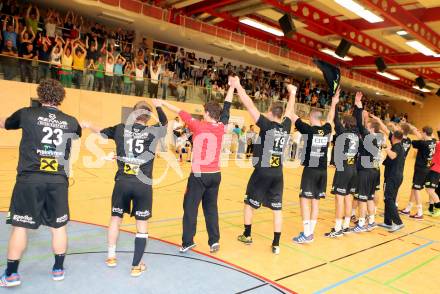 Handball HLA. SC Kelag Ferlach gegen HSG Raiffeisen Baernbach/Koeflach. 
Jubel Baernbach. Ferlach, am 9.5.2014.
Foto: Kuess 
---
pressefotos, pressefotografie, kuess, qs, qspictures, sport, bild, bilder, bilddatenbank