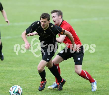 Fussball. Kaerntner Liga. Koettmannsdorf gegen Maria Saal. Christoph Pibal (Koettmannsdorf), Christof Reichmann (Maria Saal). Koettmannsdorf, 11.5.2014.
Foto: Kuess
---
pressefotos, pressefotografie, kuess, qs, qspictures, sport, bild, bilder, bilddatenbank