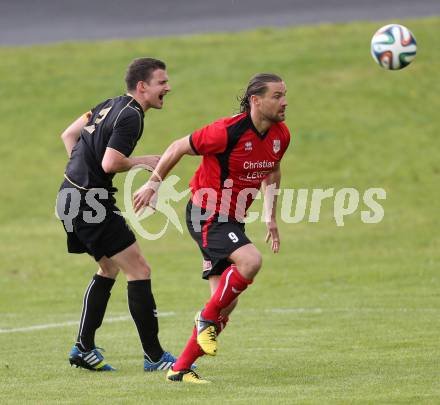 Fussball. Kaerntner Liga. Koettmannsdorf gegen Maria Saal. Christian Hutter (Koettmannsdorf), Hannes Christian Pickl (Maria Saal). Koettmannsdorf, 11.5.2014.
Foto: Kuess
---
pressefotos, pressefotografie, kuess, qs, qspictures, sport, bild, bilder, bilddatenbank