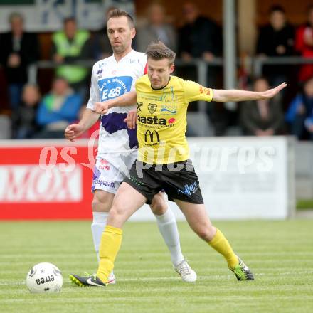 Fussball Regionalliga. SAK gegen Allerheiligen. Goran Jolic, (SAK), Marko Kocever  (Allerheiligen). Welzenegg, am 13.5.2014.
Foto: Kuess
---
pressefotos, pressefotografie, kuess, qs, qspictures, sport, bild, bilder, bilddatenbank