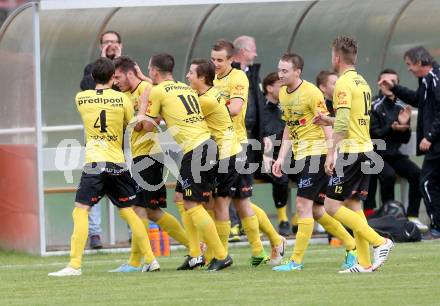 Fussball Regionalliga. SAK gegen Allerheiligen. Torjubel  (Allerheiligen). Welzenegg, am 13.5.2014.
Foto: Kuess
---
pressefotos, pressefotografie, kuess, qs, qspictures, sport, bild, bilder, bilddatenbank