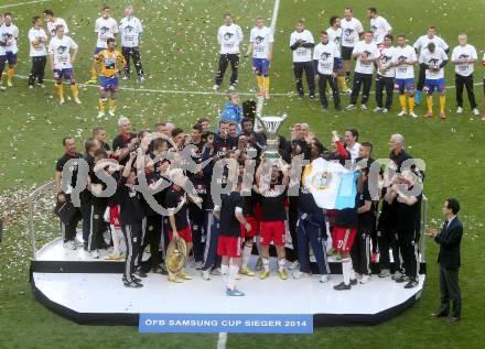 Fussball. OEFB Samsung Cup. Finale. Red Bull Salzburg gegen SKN St. Poelten. Jubel Salzburg. Klagenfurt, 18.6.2014.
Foto: Kuess
---
pressefotos, pressefotografie, kuess, qs, qspictures, sport, bild, bilder, bilddatenbank