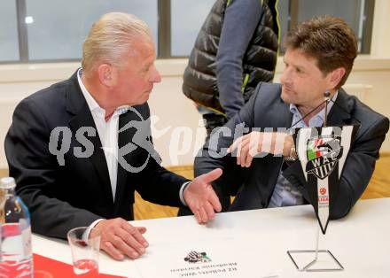 Fussball. BNZ. Bundesnachwuchszentrum. Pressekonferenz. Reinhard Tellian, Dietmar Riegler. Klagenfurt, am 13.5.2014.
Foto: Kuess
---
pressefotos, pressefotografie, kuess, qs, qspictures, sport, bild, bilder, bilddatenbank