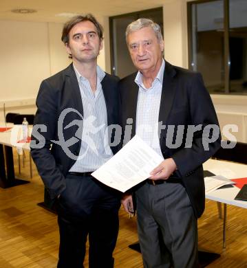 Fussball. BNZ. Bundesnachwuchszentrum. Pressekonferenz. Christian Schmoelzer, Werner Lippitz. Klagenfurt, am 13.5.2014.
Foto: Kuess
---
pressefotos, pressefotografie, kuess, qs, qspictures, sport, bild, bilder, bilddatenbank