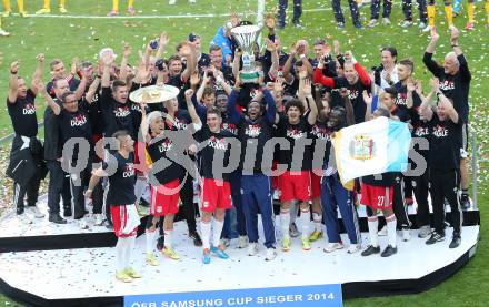 Fussball. OEFB Samsung Cup. Finale. Red Bull Salzburg gegen SKN St. Poelten. Jubel Salzburg. Klagenfurt, 18.6.2014.
Foto: Kuess
---
pressefotos, pressefotografie, kuess, qs, qspictures, sport, bild, bilder, bilddatenbank