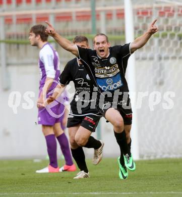 Fussball KFV Cup. Finale. SK Austria Klagenfurt gegen Lendorf. Torjubel Martin Morgenstern (Lendorf). KLagenfurt, am 20.5.2014.
Foto: Kuess
---
pressefotos, pressefotografie, kuess, qs, qspictures, sport, bild, bilder, bilddatenbank