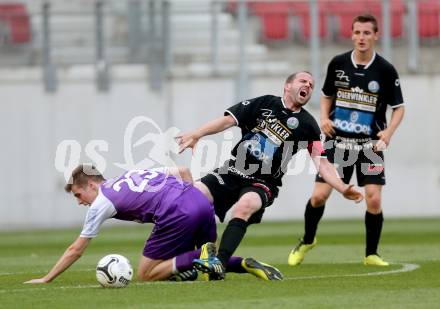 Fussball KFV Cup. Finale. SK Austria Klagenfurt gegen Lendorf. Patrik Eler, (Klagenfurt), Andreas Rohrer (Lendorf). KLagenfurt, am 20.5.2014.
Foto: Kuess
---
pressefotos, pressefotografie, kuess, qs, qspictures, sport, bild, bilder, bilddatenbank