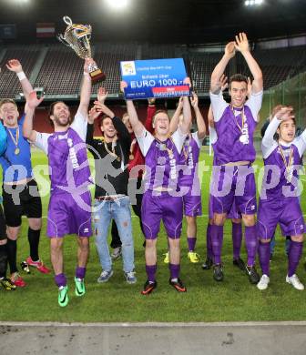 Fussball KFV Cup. Finale. SK Austria Klagenfurt gegen Lendorf. Jubel (Klagenfurt), (Lendorf). KLagenfurt, am 20.5.2014.
Foto: Kuess
---
pressefotos, pressefotografie, kuess, qs, qspictures, sport, bild, bilder, bilddatenbank