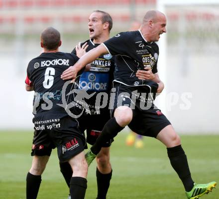 Fussball KFV Cup. Finale. SK Austria Klagenfurt gegen Lendorf. Torjubel Martin Morgenstern, Andreas Rohrer, Mario Nagy (Lendorf). KLagenfurt, am 20.5.2014.
Foto: Kuess
---
pressefotos, pressefotografie, kuess, qs, qspictures, sport, bild, bilder, bilddatenbank