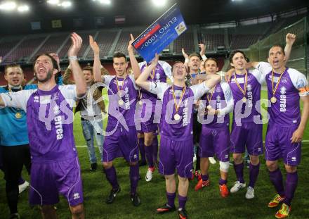 Fussball KFV Cup. Finale. SK Austria Klagenfurt gegen Lendorf. Jubel (Klagenfurt), (Lendorf). KLagenfurt, am 20.5.2014.
Foto: Kuess
---
pressefotos, pressefotografie, kuess, qs, qspictures, sport, bild, bilder, bilddatenbank