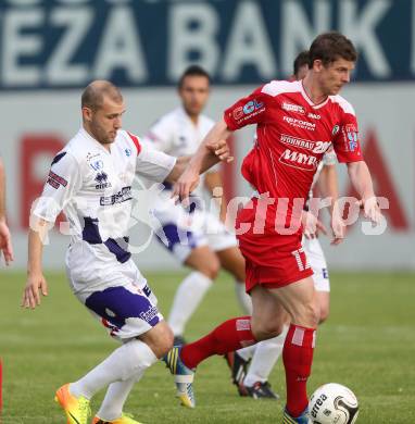 Fussball Regionalliga. SAK gegen Vorwaerts Steyr. Christian Dlopst, (SAK), Ernst Koll  (Steyr). Welzenegg, am 23.5.2014.
Foto: Kuess
---
pressefotos, pressefotografie, kuess, qs, qspictures, sport, bild, bilder, bilddatenbank