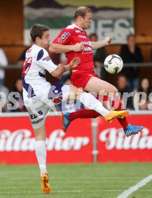 Fussball Regionalliga. SAK gegen Vorwaerts Steyr.  Ivan Klaric, (SAK), Michael Popp (Steyr). Welzenegg, am 23.5.2014.
Foto: Kuess
---
pressefotos, pressefotografie, kuess, qs, qspictures, sport, bild, bilder, bilddatenbank