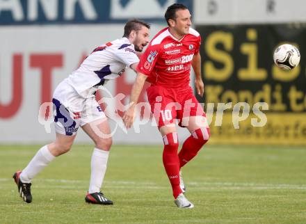 Fussball Regionalliga. SAK gegen Vorwaerts Steyr. Patrick Lausegger, (SAK), Rade Djokic  (Steyr). Welzenegg, am 23.5.2014.
Foto: Kuess
---
pressefotos, pressefotografie, kuess, qs, qspictures, sport, bild, bilder, bilddatenbank