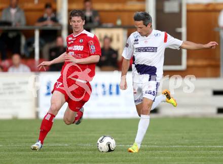 Fussball Regionalliga. SAK gegen Vorwaerts Steyr. Thomas Riedl (SAK), Ernst Koll (Steyr). Welzenegg, am 23.5.2014.
Foto: Kuess
---
pressefotos, pressefotografie, kuess, qs, qspictures, sport, bild, bilder, bilddatenbank