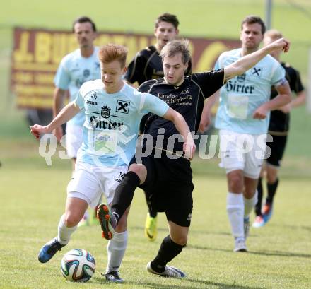 Fussball Kaerntner Liga. Koettmannsdorf gegen St. Veit. Christian Schimmel, (Koettmannsdorf), Heiko Norbert Springer  (St.Veit). Koettmannsdorf, 25.5.2014.
Foto: Kuess
---
pressefotos, pressefotografie, kuess, qs, qspictures, sport, bild, bilder, bilddatenbank