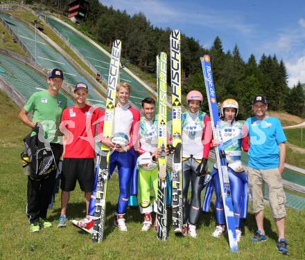 Schi Nordisch. Schispringen. Training OESV Nationalteam. Heinz Kuttin, Manuel Fettner, Michael Hayboeck, Stefan Krafft, Andreas Kofler, Diethardt, Andreas Widhoelzl. Villacher Alpenarena, am 27.5.2014.
Foto: Kuess
---
pressefotos, pressefotografie, kuess, qs, qspictures, sport, bild, bilder, bilddatenbank