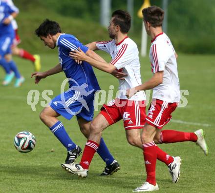 Fussball Unterliga Ost. Ludmannsdorf gegen Glanegg. Jure Skafar(Ludmannsdorf), Jean Noel Scheriau (Glanegg). Ludmannsdorf, am 29.5.2014.
Foto: Kuess
---
pressefotos, pressefotografie, kuess, qs, qspictures, sport, bild, bilder, bilddatenbank