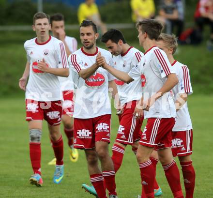 Fussball Unterliga Ost. Ludmannsdorf gegen Glanegg. Torjubel(Ludmannsdorf). Ludmannsdorf, am 29.5.2014.
Foto: Kuess
---
pressefotos, pressefotografie, kuess, qs, qspictures, sport, bild, bilder, bilddatenbank