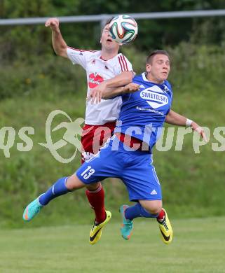 Fussball Unterliga Ost. Ludmannsdorf gegen Glanegg. Patrick Quantschnig(Ludmannsdorf), Andreas Bernhard Schritliser (Glanegg). Ludmannsdorf, am 29.5.2014.
Foto: Kuess
---
pressefotos, pressefotografie, kuess, qs, qspictures, sport, bild, bilder, bilddatenbank