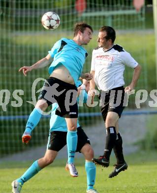 Fussball. 2. Klasse B. Drautal 1b gegen St. Egyden. Anton Burusic,  (Drautal), Denis Prsic (St. Egyden). Feistritz/Drau, am 6.6.2014.
Foto: Kuess
---
pressefotos, pressefotografie, kuess, qs, qspictures, sport, bild, bilder, bilddatenbank