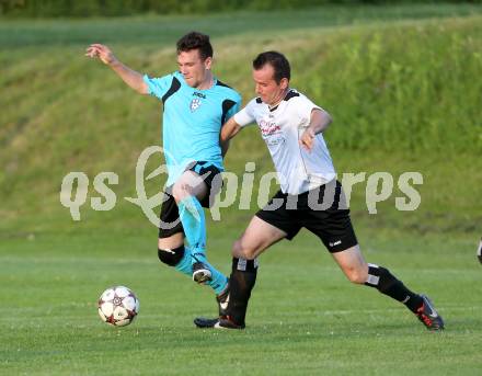 Fussball. 2. Klasse B. Drautal 1b gegen St. Egyden.  Valentin Josef Smole, (Drautal), Denis Prsic (St. Egyden). Feistritz/Drau, am 6.6.2014.
Foto: Kuess
---
pressefotos, pressefotografie, kuess, qs, qspictures, sport, bild, bilder, bilddatenbank