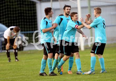 Fussball. 2. Klasse B. Drautal 1b gegen St. Egyden.  Torjubel Florian Nagelschmied (Drautal). Feistritz/Drau, am 6.6.2014.
Foto: Kuess
---
pressefotos, pressefotografie, kuess, qs, qspictures, sport, bild, bilder, bilddatenbank