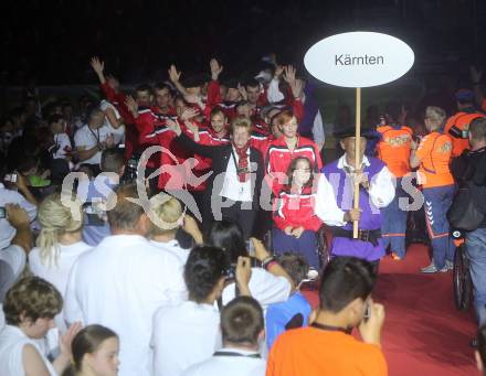 Special Olympics. Eroeffnungsfeier. Einmarsch Kaerntner Delegation. Klagenfurt, am 13.6.2014.
Foto: Kuess
---
pressefotos, pressefotografie, kuess, qs, qspictures, sport, bild, bilder, bilddatenbank