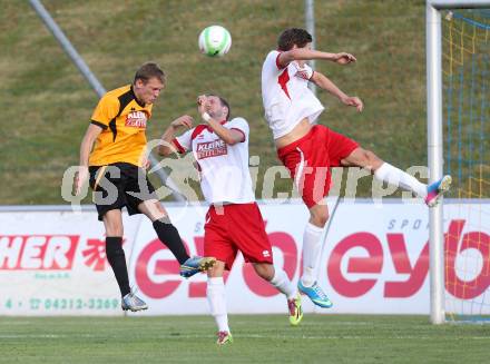 Kaerntner Fussball All-Star-Games. Regionalliga/Liga West gegen Ost.  Daniel Urbas (Spittal), Mario Presterl (Voelkermarkt), Thomas Heine (ATSV Wolfsberg). St. Veit, 21.6.2014.
Foto: Kuess
---
pressefotos, pressefotografie, kuess, qs, qspictures, sport, bild, bilder, bilddatenbank