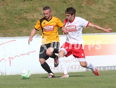 Kaerntner Fussball All-Star-Games. Unterliga/1. KLasse West gegen Ost.  Sladjan Djurdjevic (Sachsenburg), Stephan Borovnik (KAC). St. Veit, am 21.6.2015.
Foto: Kuess
---
pressefotos, pressefotografie, kuess, qs, qspictures, sport, bild, bilder, bilddatenbank