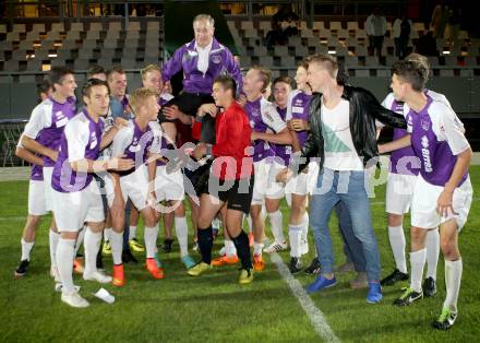 Fussball Nachwuchs. Kaerntner Meisterschaft. Finale U18. SK Austria Klagenfurt gegen RZ Pellets WAC. Jubel  (Austria Klagenfurt). St. Veit, am 21.6.2014.
Foto: Kuess
---
pressefotos, pressefotografie, kuess, qs, qspictures, sport, bild, bilder, bilddatenbank