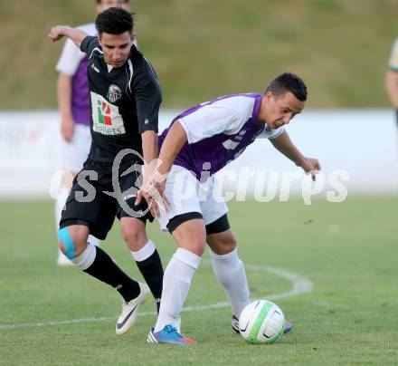 Fussball Nachwuchs. Kaerntner Meisterschaft. Finale U18. SK Austria Klagenfurt gegen RZ Pellets WAC. Vahid Muharemovic,  (Austria Klagenfurt), Eldar Lisic (WAC). St. Veit, am 21.6.2014.
Foto: Kuess
---
pressefotos, pressefotografie, kuess, qs, qspictures, sport, bild, bilder, bilddatenbank