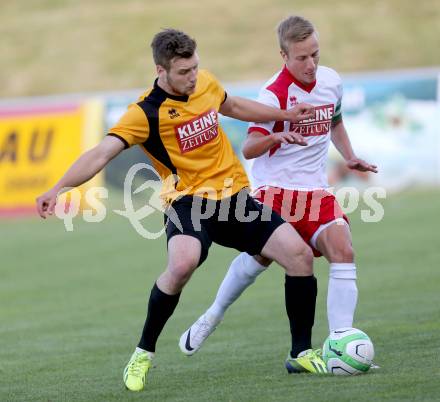 Kaerntner Fussball All-Star-Games. Regionalliga/Liga West gegen Ost.  Michael Fischer (Feldkirchen), Roman Adunka (St. Veit). St. Veit, 21.6.2014.
Foto: Kuess
---
pressefotos, pressefotografie, kuess, qs, qspictures, sport, bild, bilder, bilddatenbank