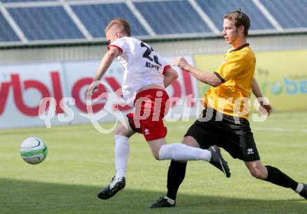 Kaerntner Fussball All-Star-Games. Unterliga/1. KLasse West gegen Ost.  Michael Golznig (Reichenau), Stefan Klatzer (Kuehnsdorf). St. Veit, am 21.6.2015.
Foto: Kuess
---
pressefotos, pressefotografie, kuess, qs, qspictures, sport, bild, bilder, bilddatenbank