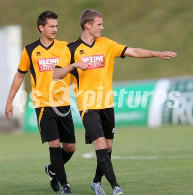 Kaerntner Fussball All-Star-Games. Regionalliga/Liga West gegen Ost.  Torjubel Daniel Urbas (Spittal). St. Veit, 21.6.2014.
Foto: Kuess
---
pressefotos, pressefotografie, kuess, qs, qspictures, sport, bild, bilder, bilddatenbank