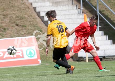 Fussball Nachwuchs. Unter 16. U16 Oberes Play off gegen U16 Akademie. Fabio Tilli (VSV), Markus Pavic (KAC). St. Veit, am 21.6.2014.
Foto: Kuess
---
pressefotos, pressefotografie, kuess, qs, qspictures, sport, bild, bilder, bilddatenbank