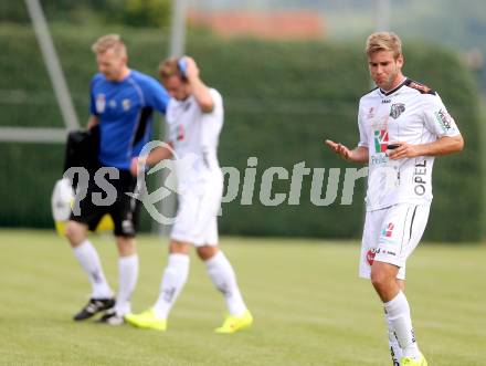 Fussball Bundesliga. Testspiel. RZ Pellets WAC gegen SV Kapfenberg.  Manuel Weber, Michael Sollbauer (WAC). Bad St. Leonhard, am 27.6.2014.
Foto: Kuess
---
pressefotos, pressefotografie, kuess, qs, qspictures, sport, bild, bilder, bilddatenbank