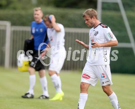 Fussball Bundesliga. Testspiel. RZ Pellets WAC gegen SV Kapfenberg.  Manuel Weber, Michael Sollbauer (WAC). Bad St. Leonhard, am 27.6.2014.
Foto: Kuess
---
pressefotos, pressefotografie, kuess, qs, qspictures, sport, bild, bilder, bilddatenbank