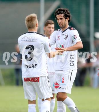 Fussball Bundesliga. Testspiel. RZ Pellets WAC gegen SV Kapfenberg.  Torjubel Jacobo (WAC). Bad St. Leonhard, am 27.6.2014.
Foto: Kuess
---
pressefotos, pressefotografie, kuess, qs, qspictures, sport, bild, bilder, bilddatenbank