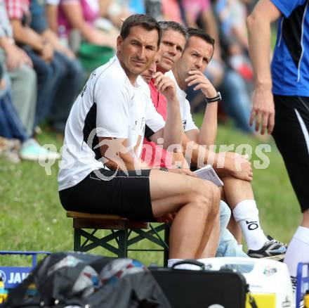 Fussball Bundesliga. Testspiel. RZ Pellets WAC gegen SV Kapfenberg.  Tormanntrainer Adi Preschern, Trainer Dietmar Kuehbauer, Co-Trainer Hannes Jochum (WAC). Bad St. Leonhard, am 27.6.2014.
Foto: Kuess
---
pressefotos, pressefotografie, kuess, qs, qspictures, sport, bild, bilder, bilddatenbank