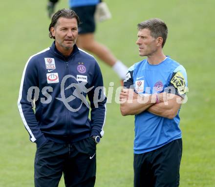 Fussball Bundesliga. Testspiel. FK Austria Wien gegen FC Dinamo Moskau.  Trainer Baumgartner, Martin Mayer (Austria). Seeboden, am 2.7.2014.
Foto: Kuess

---
pressefotos, pressefotografie, kuess, qs, qspictures, sport, bild, bilder, bilddatenbank