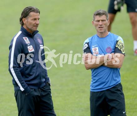 Fussball Bundesliga. Testspiel. FK Austria Wien gegen FC Dinamo Moskau.  Trainer Baumgartner, Martin Mayer (Austria). Seeboden, am 2.7.2014.
Foto: Kuess

---
pressefotos, pressefotografie, kuess, qs, qspictures, sport, bild, bilder, bilddatenbank