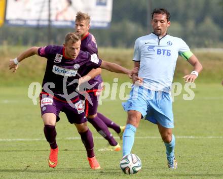 Fussball Bundesliga. Testspiel. FK Austria Wien gegen FC Dinamo Moskau.  Marco Meilinger, (Austria), Kevin Kuranyi (Moskau). Seeboden, am 2.7.2014.
Foto: Kuess

---
pressefotos, pressefotografie, kuess, qs, qspictures, sport, bild, bilder, bilddatenbank