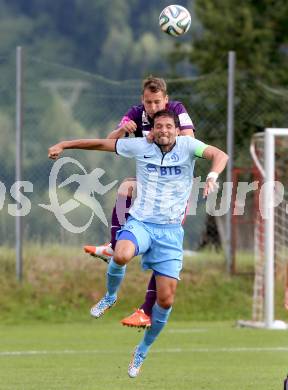 Fussball Bundesliga. Testspiel. FK Austria Wien gegen FC Dinamo Moskau.  Christian Ramsebner, (Austria), Kevin Kuranyi (Moskau). Seeboden, am 2.7.2014.
Foto: Kuess

---
pressefotos, pressefotografie, kuess, qs, qspictures, sport, bild, bilder, bilddatenbank